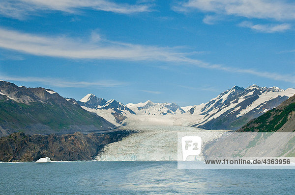 Scenic view of Yale Glacier and Yale Arm from the northern part of College Fjord  Prince William Sound  Southcentral Alaska  Summer