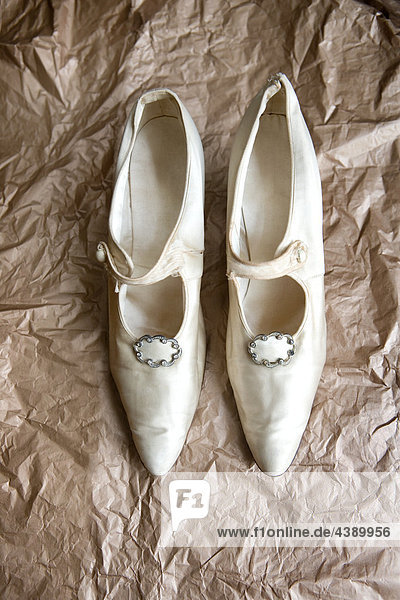Ein paar Vintage braunem Lederschuhe