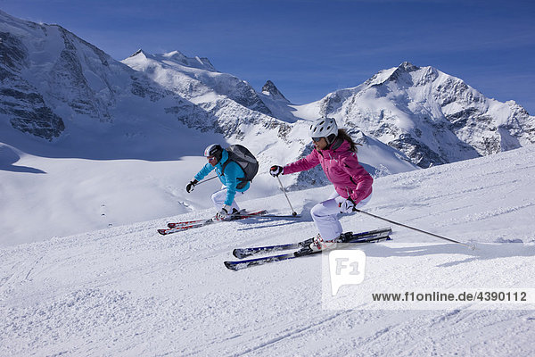 Diavolezza  GR  Berninagebiet  Wintersport  Berge  Ski  Skifahren  Carving  Carvingski  Carven  Kanton Graubünden  Bündnerland Kanton Graubünden