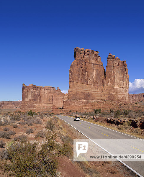 Strasse  Weg  Auto  Fahren  USA  Utah  Wüste  Landschaft  Fels  Bildungen  Formationen  Felsen  Erosion  Vereinigte Staaten  Ame