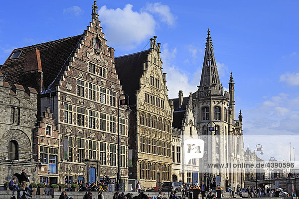 Belgien  Europa  europäisch  belgisch  Westeuropa  Architektur  Gebäude  Stadt  Gent  Gend  Gand  Flämisch  Flandern  Graslei  Q