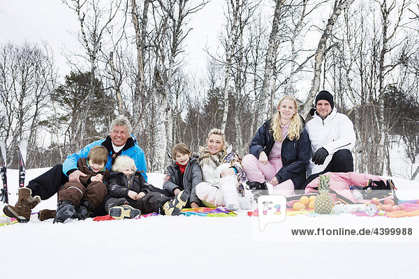 Familienportrait im Schnee
