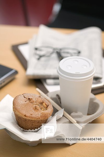 Tasse Büro Kaffee Muffin