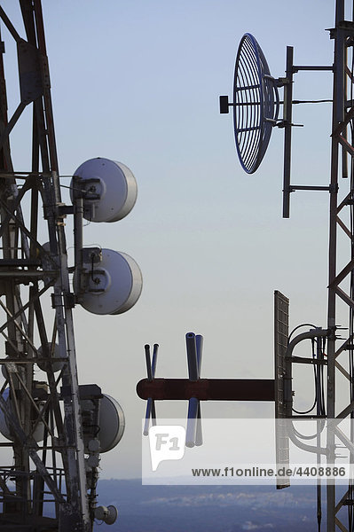 Radio tower against sky  close up.