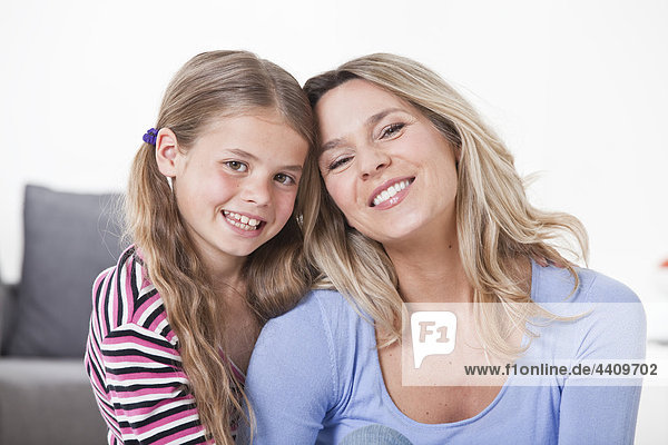 Mother and daughter smiling  portrait