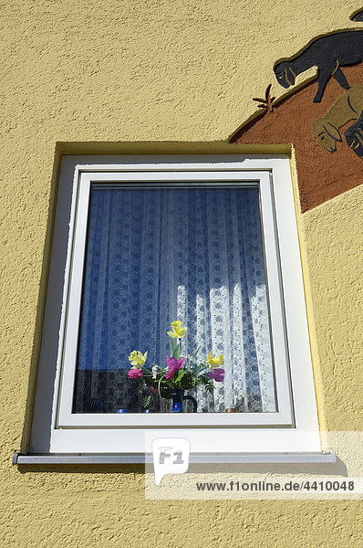 Germany  Munich  Window with flower vase