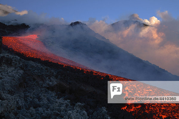 Italy  Sicily  Lava flow from Etna volcano