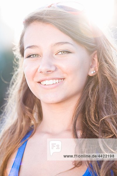 Portrait of teenage girl  outdoors
