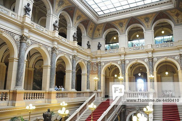 National Museum Národni Muzeum Interior Corridors and Stairs Prague Czech Republic Neo-Reinassance building that closes Wenceslao’s Square raisid in the Second Half of the Nineteenth Century by the Architect J Schulz