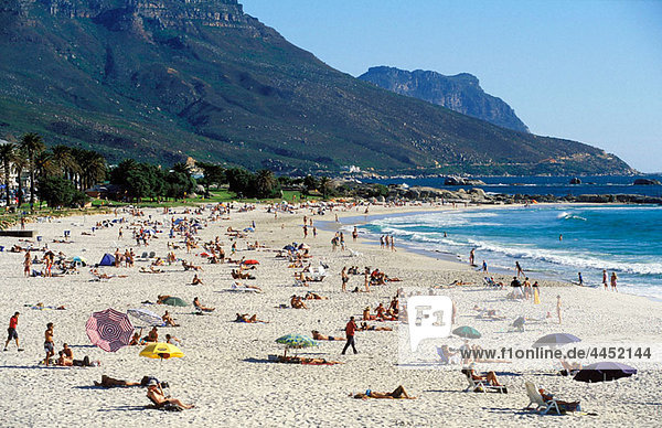 Popular Camps Bay beach. Cape Town  Western Cape. South Africa
