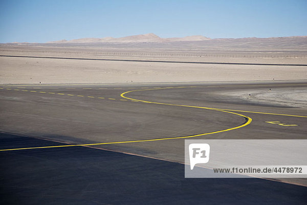 View of an airport tarmac in the Atacama Desert  Chile