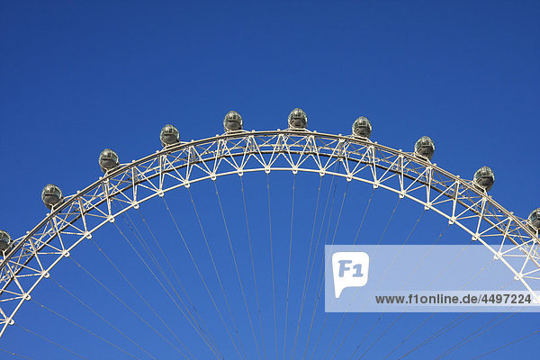 Großbritannien  England  UK  Großbritannien  London  Reisen  Tourismus  London Eye  Riesenrad  Landmark  Kabinen  Gondeln  Detail  Entwurf  Plan  Kreis  Ring