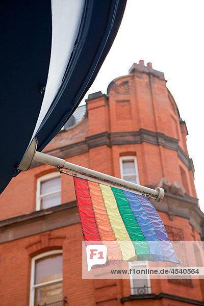 Rainbow flag  Soho  London