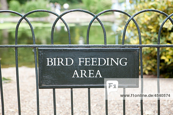 Bird feeding area  St James's Park  London