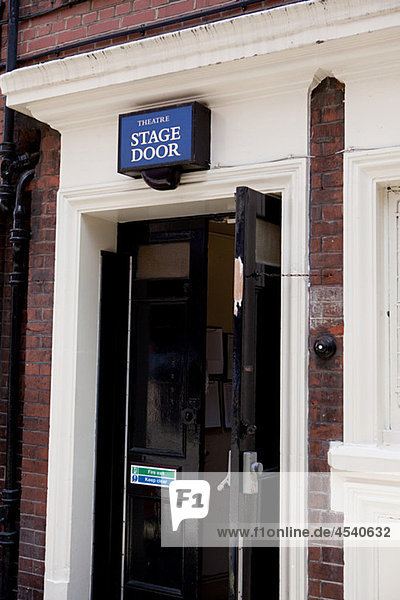 Stage door of West End theatre  London