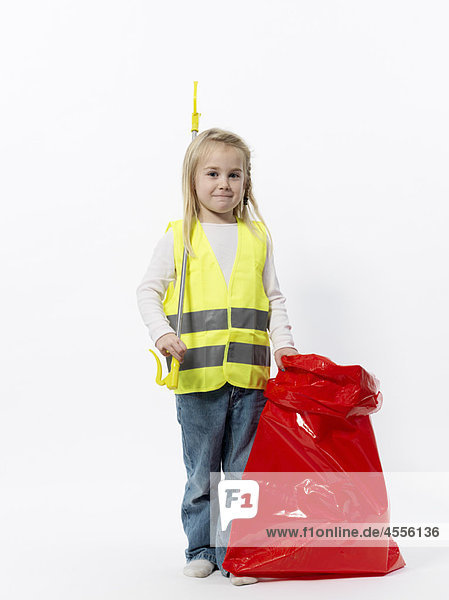 Girl with cleaning gear