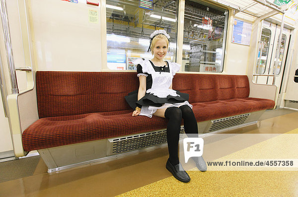 Maid Sitting In Train