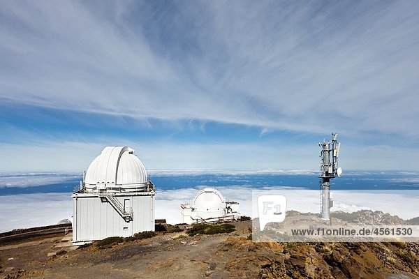 Observatorium Roque de los Muchachos  Caldera de Taburiente  La Palma  Kanarische Inseln  Spanien