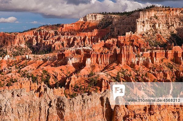 Bryce Canyon National Park  Sunset Point  Amphitheater  Rock formations and hoodoos at sunset  Utah  USA