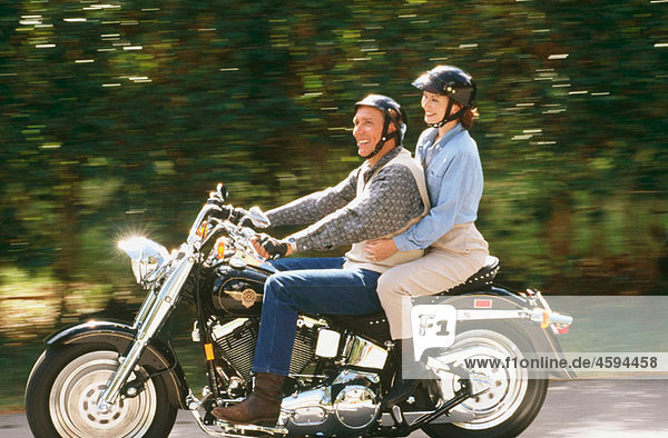 couple on a motorcycle