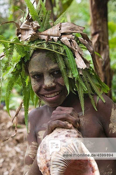 Vanuatu. Tanna Island. Fetukai. Black Magic and Kava Test Tour Villagers in Native Dress