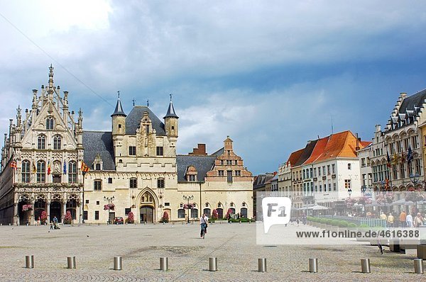 Stadhuis (Town Hall) and Palace of the Great Council in Grote Markt  Mechelen. Malines. Flemish Region  Belgium