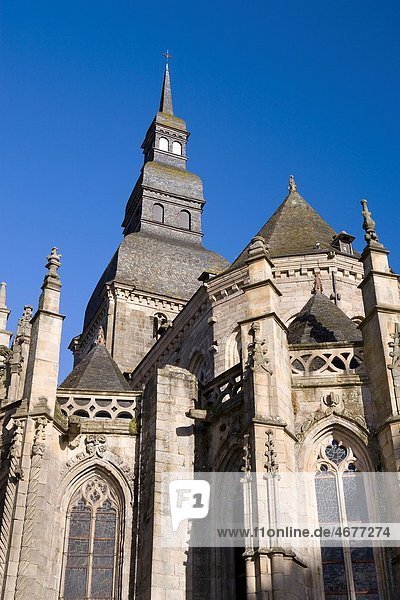 Saint-Sauveur church  in the old town of Dinan  in Cotes d´Armor department  Brittany France