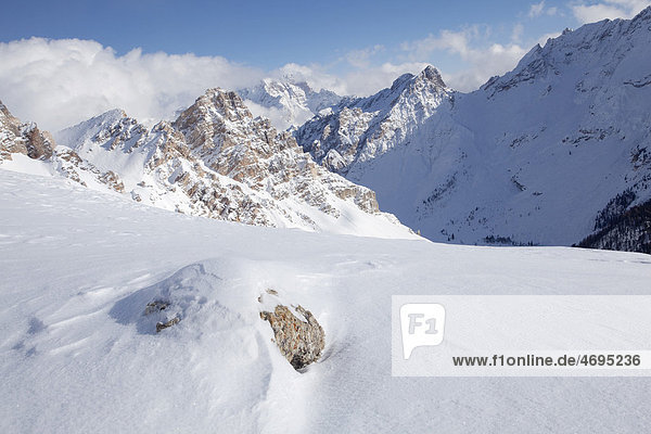 Hohe Gaisl im Winter  Dolomiten  Südtirol  Italien  Europa