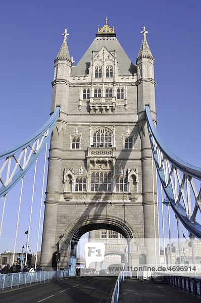 Tower Bridge over the River Thames  London  England  UK  Europe