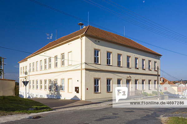Former school from 1890  now apartment building  Mikulovice  Znojmo district  South Moravia region  Czech Republic  Europe