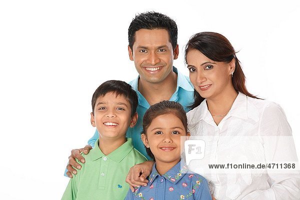 Parent with children standing together and looking in front MR703N 703O 703R 703S