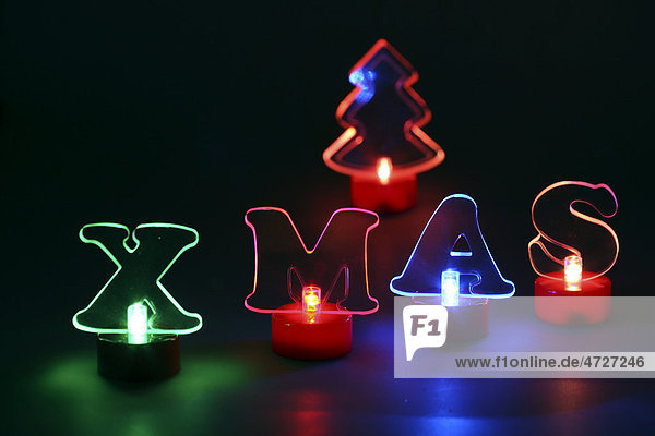 Lighted Christmas decorations  LED lighting  lettering XMAS