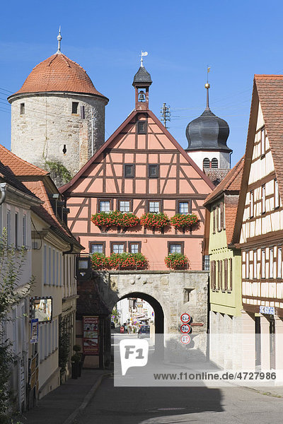 City gate in Langenburg Hohenlohe  Baden-Wuerttemberg  Germany  Europe
