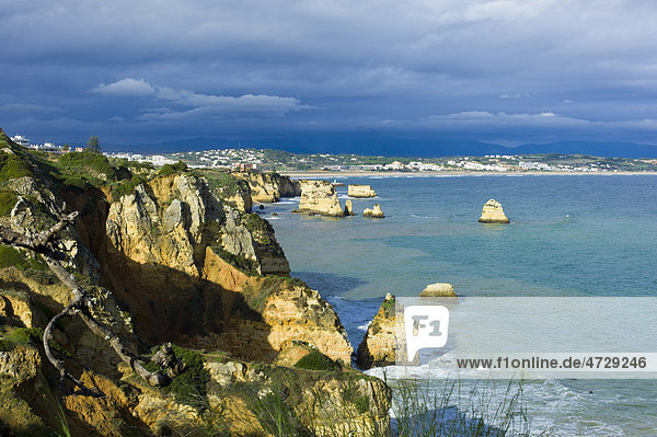 Berühmte Felsküste  Ponta da Piedade  Lagos  Algarve  Portugal  Europa