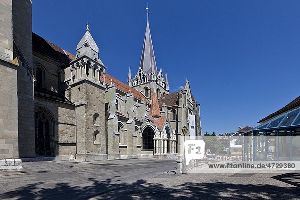 Die Kathedrale Notre-Dame  ehemalige Bischofskirche des Bistums Lausanne  heutige reformierte Hauptkirche der Stadt Lausanne  Kanton Waadt  Genfer See  Schweiz  Europa Kanton Waadt