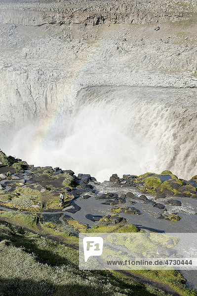 Tosende Wassermassen  mächtigster Wasserfall Europas  Dettifoss  Jökuls·rglj_fur-Nationalpark nun Vatnajökull-Nationalpark  bei ¡sbyrgi  Asbyrgi  Island  Skandinavien  Nordeuropa  Europa