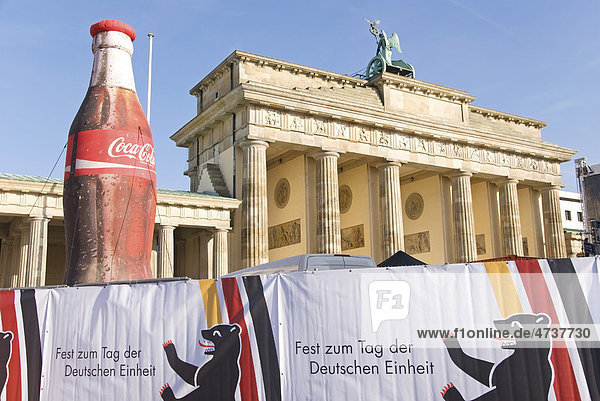 20 Jahre Wiedervereinigung  Feiern am Brandenburger Tor  Berlin  Deutschland  Europa