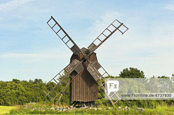 Braune Windmühle  Schweden  Skandinavien  Europa