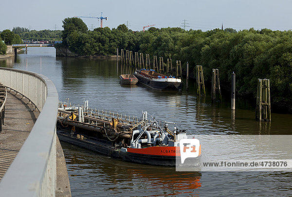 Ship on the Elbe River  Hamburg  Germany  Europe