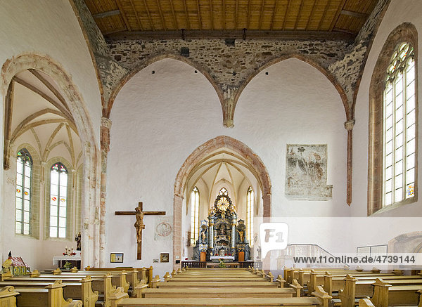 Blick zum Hochaltar  Kirche St. Wolfgang  Kirchberg  Bucklige Welt  Niederösterreich  Österreich  Europa
