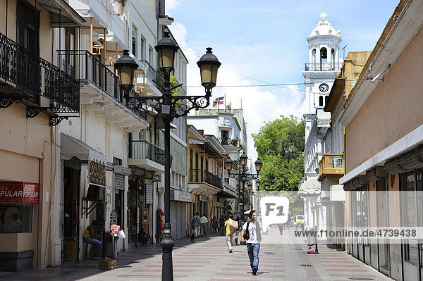 Einkaufsstraße Calle el Conde  Santo Domingo  Dominikanische Republik  Karibik