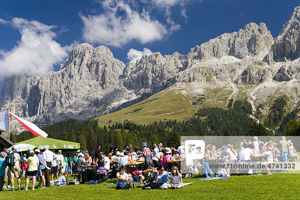 Alp festival at the bottom of the Rosengarten massif  province of Bolzano-Bozen  Italy  Europe