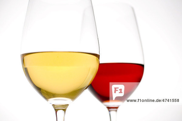 Weingläser  Weißweinglas und Rotweinglas