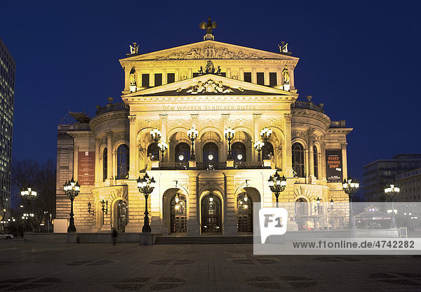 Alte Oper Frankfurt  Nachtaufnahme  Frankfurt am Main  Hessen  Deutschland  Europa