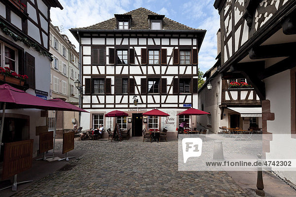Fachwerkhäuser Gerberviertel Petite France Straßburg Elsass Frankreich Europa
