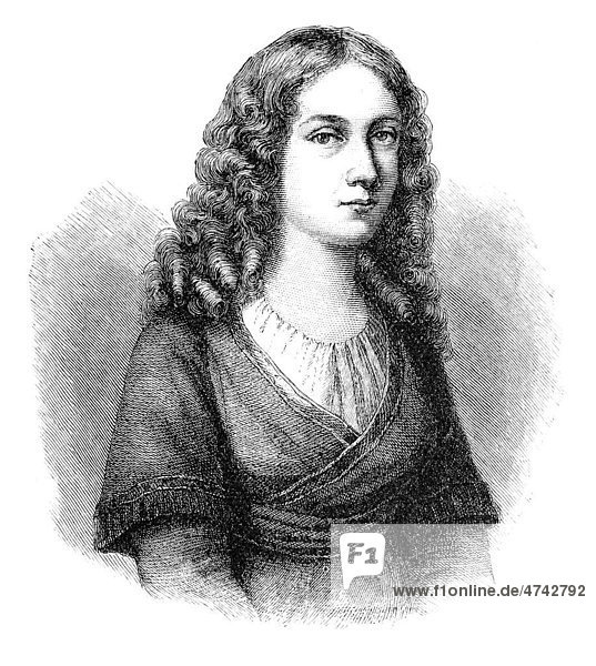 Schillers Gattin Charlotte  geb. von Lengefeld  historische Abbildung aus Deutsche Literaturgeschichte von 1885