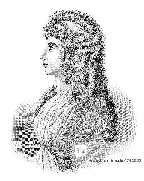 Frau von Stein  historische Abbildung aus Deutsche Literaturgeschichte von 1885