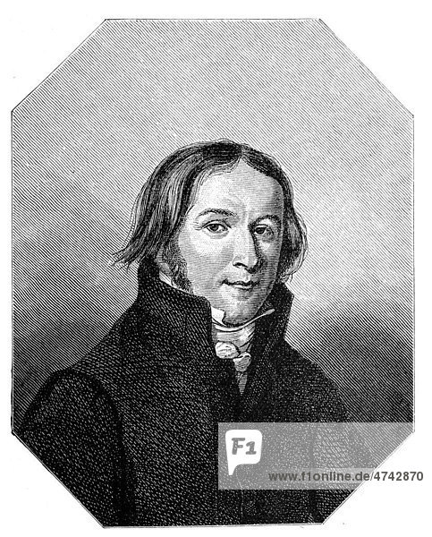 Ernst Moritz Arndt nach einem Bildnis aus dem Jahre 1817  historische Abbildung aus Deutsche Literaturgeschichte von 1885