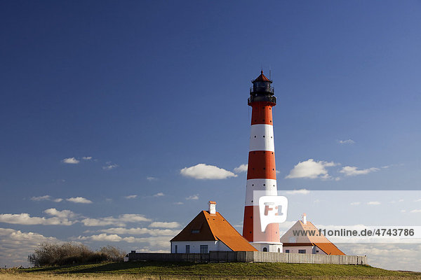 Westerhever Leuchtturm  bei Sankt Peter-Ording  Nordfriesland  Schleswig-Holstein  Deutschland  Europa
