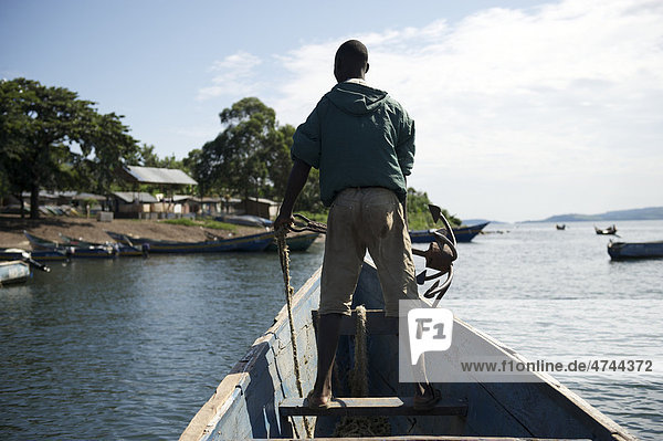 Überfahrt auf dem Boot zur Musila Island im Victoriasee  Bukoba  Tansania  Afrika